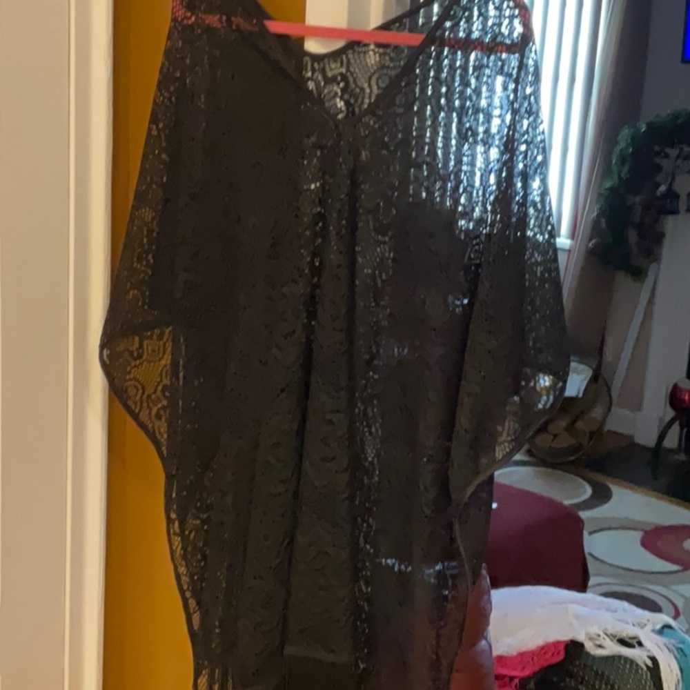 Swimsuit coverup beautiful black onesie fits all